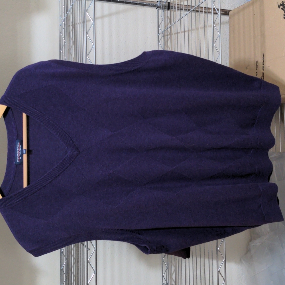 Roundtree & Yorke Purple Grape Sweater Vest men's 2XB XXL Big